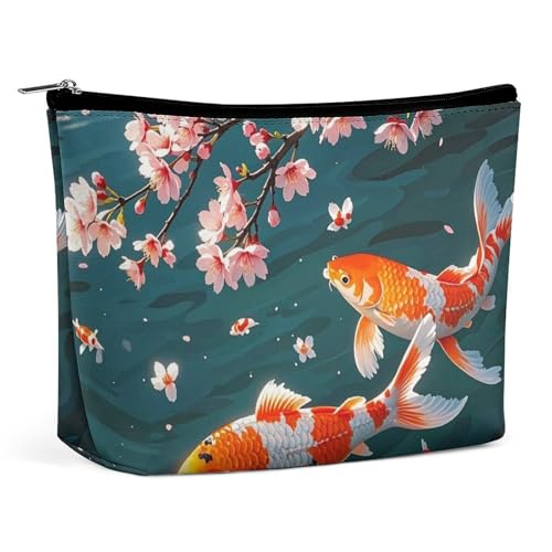 FHESDCW Lucky Charm Make-up-Tasche für Damen, PU-Leder, wasserdicht, Kosmetiktasche mit Reißverschluss, tragbarer Reise-Make-up-Organizer von FHESDCW