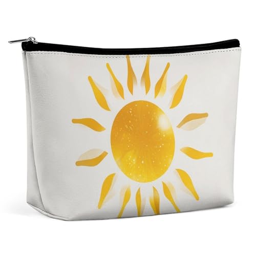 FHESDCW Make-up-Tasche für Damen, abstrakte Kunst, goldenes Sonnenlicht, PU-Leder, wasserdicht, Kosmetiktasche mit Reißverschluss, tragbarer Reise-Make-up-Organizer FHESDCW Make-up-Tasche für Damen, abstrakte Kunst, goldenes Sonnenlicht, PU-Leder, wasserdicht, Kosmetiktasche mit Reißverschluss, tragbarer Reise-Make-up-Organizer von FHESDCW