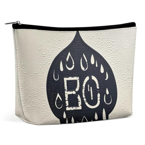FHESDCW Make-up-Tasche mit Wassertropfen, für Damen, PU-Leder, wasserdicht, Kosmetiktasche mit Reißverschluss, tragbarer Reise-Make-up-Organizer von FHESDCW