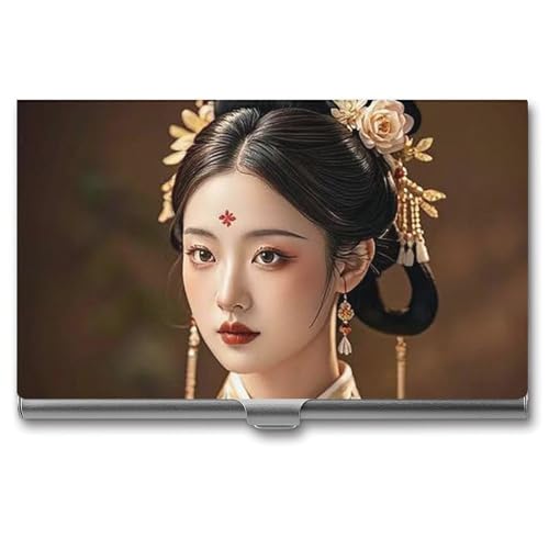 FHESDCW Oriental Beauty Visitenkartenetui für Männer & Frauen, professionelles Kartenetui mit Schnallenstil, kompaktes und tragbares Metalletui für Büroangestellte, Stil, Einheitsgröße, klassisch FHESDCW Oriental Beauty Visitenkartenetui für Männer & Frauen, professionelles Kartenetui mit Schnallenstil, kompaktes und tragbares Metalletui für Büroangestellte, Stil, Einheitsgröße, klassisch von FHESDCW