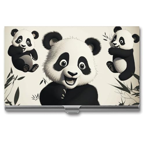FHESDCW Playful Panda Visitenkartenetui für Männer & Frauen, professionelles Kartenetui mit Schnallenstil, kompaktes und tragbares Metalletui für Büroangestellte, Stil, Einheitsgröße, klassisch FHESDCW Playful Panda Visitenkartenetui für Männer & Frauen, professionelles Kartenetui mit Schnallenstil, kompaktes und tragbares Metalletui für Büroangestellte, Stil, Einheitsgröße, klassisch von FHESDCW