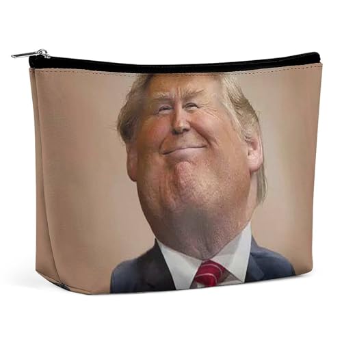 FHESDCW Presidential Expression Make-up-Tasche für Damen, PU-Leder, wasserdichte Kosmetiktasche mit Reißverschluss, tragbarer Reise-Make-up-Organizer von FHESDCW