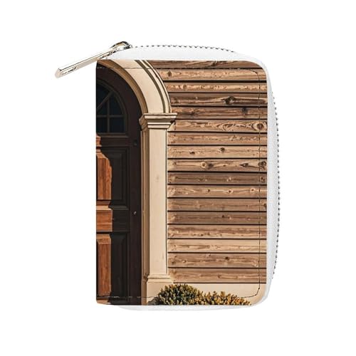 FHESDCW Rural Door Design Retro Kartenetui für Männer Frauen Leder Kreditkartenetui mit 20 Kartenfächern Kleine Geldbörse mit Reißverschluss FHESDCW Rural Door Design Retro Kartenetui für Männer Frauen Leder Kreditkartenetui mit 20 Kartenfächern Kleine Geldbörse mit Reißverschluss von FHESDCW