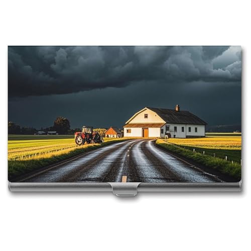 FHESDCW Rural Roads Visitenkartenetui für Männer & Frauen, professionelles Kartenetui mit Schnallenstil, kompaktes und tragbares Metalletui für Büroangestellte, Stil, Einheitsgröße, klassisch FHESDCW Rural Roads Visitenkartenetui für Männer & Frauen, professionelles Kartenetui mit Schnallenstil, kompaktes und tragbares Metalletui für Büroangestellte, Stil, Einheitsgröße, klassisch von FHESDCW