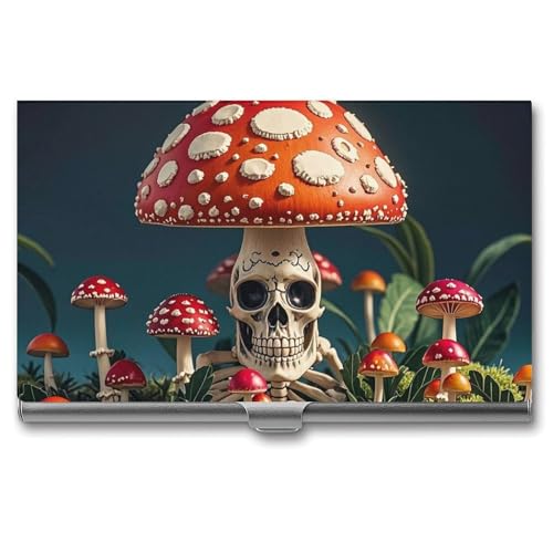 FHESDCW Skelett Mystery Mushroom Visitenkartenhalter für Männer & Frauen, professionelles Kartenetui mit Schnallenstil, kompaktes und tragbares Metalletui für Büroangestellte, Stil, Einheitsgröße FHESDCW Skelett Mystery Mushroom Visitenkartenhalter für Männer & Frauen, professionelles Kartenetui mit Schnallenstil, kompaktes und tragbares Metalletui für Büroangestellte, Stil, Einheitsgröße von FHESDCW