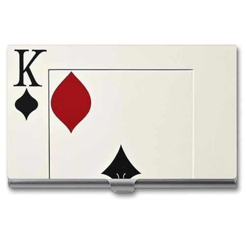 FHESDCW Spades K Poker Visitenkartenetui für Männer & Frauen, professionelles Kartenetui mit Schnallenstil, kompaktes und tragbares Metalletui für Büroangestellte, Stil, Einheitsgröße, klassisch FHESDCW Spades K Poker Visitenkartenetui für Männer & Frauen, professionelles Kartenetui mit Schnallenstil, kompaktes und tragbares Metalletui für Büroangestellte, Stil, Einheitsgröße, klassisch von FHESDCW