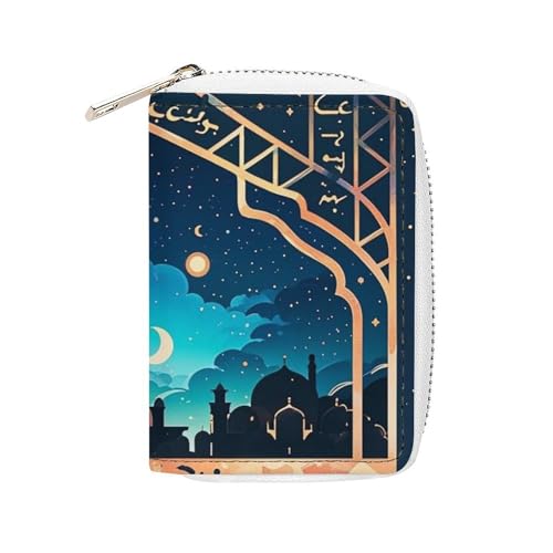 FHESDCW Texture Arch Kartenetui für Herren und Damen, Leder, Kreditkartenetui mit 20 Kartenfächern, kleine Geldbörse mit Reißverschluss von FHESDCW