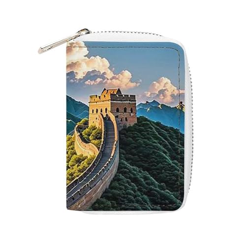 FHESDCW The Great Wall Kartenetui für Herren und Damen, Leder, Kreditkartenetui mit 20 Kartenfächern, kleine Geldbörse mit Reißverschluss FHESDCW The Great Wall Kartenetui für Herren und Damen, Leder, Kreditkartenetui mit 20 Kartenfächern, kleine Geldbörse mit Reißverschluss von FHESDCW