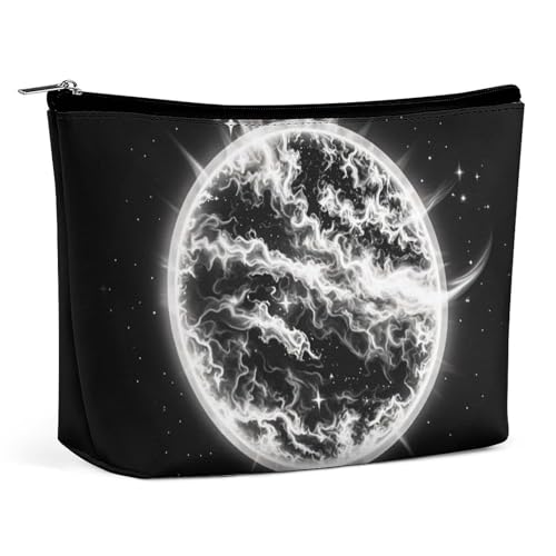FHESDCW The Mysterious Burning of the Sun Make-up-Tasche für Damen, PU-Leder, wasserdicht, Kosmetiktasche mit Reißverschluss, tragbarer Reise-Make-up-Organizer von FHESDCW