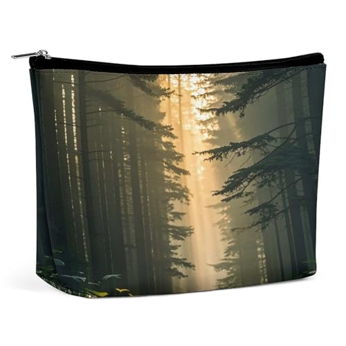 FHESDCW Tyndall Make-up-Tasche für Damen, PU-Leder, wasserdicht, Kosmetiktasche mit Reißverschluss, tragbarer Reise-Make-up-Organizer von FHESDCW