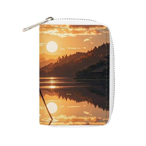 FHESDCW Warrior Reflection Kartenetui für Herren und Damen, Leder, Kreditkartenetui mit 20 Kartenfächern, kleine Geldbörse mit Reißverschluss FHESDCW Warrior Reflection Kartenetui für Herren und Damen, Leder, Kreditkartenetui mit 20 Kartenfächern, kleine Geldbörse mit Reißverschluss von FHESDCW