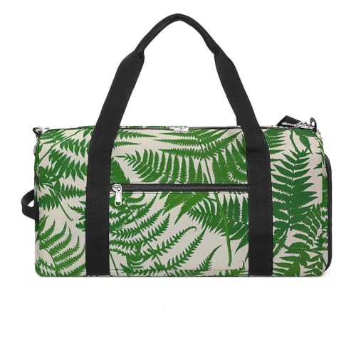Fern Green Plant Gym Bag Travel Duffel Bags for Men Women Large Weekender Bags Carry On Overnight Duffle Bag with Shoe Compartment for Workout, Style, One Size, Stil:, Einheitsgröße von FHESDCW