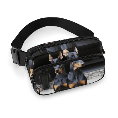 Gürteltasche für Herren und Damen, Dobermann, leichte Hüfttasche, voll bedruckt, mit verstellbarem Gurt, für Laufen, Wandern, Reisen, Stil, 20 x 13 cm, Stil:, 20x13cm von FHESDCW