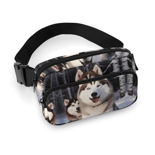 Gürteltasche für Herren und Damen, Huskies, leichte Hüfttasche, voll bedruckt, mit verstellbarem Gurt, für Laufen, Wandern, Reisen, Stil, 20 x 13 cm, Stil:, 20x13cm von FHESDCW