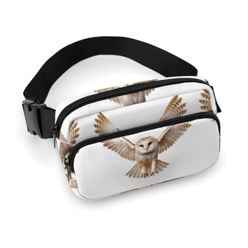 Gürteltasche für Herren und Damen, eine Scheuneneule, leichte Hüfttasche, voll bedruckt, mit verstellbarem Gurt, für Laufen, Wandern, Reisen, Stil, 20 x 13 cm, Stil:, 20x13cm von FHESDCW