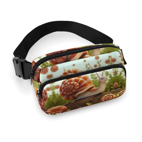 Gürteltasche für Herren und Damen, niedliche Schnecke, leichte Hüfttasche, voll bedruckt, mit verstellbarem Gurt, für Laufen, Wandern, Reisen, Stil, 20 x 13 cm, Stil:, 20x13cm von FHESDCW