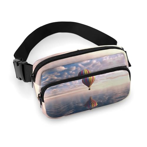 Gürteltasche für Männer und Frauen, Heißluftballon-Gürteltasche, leichte Hüfttasche, voll bedruckt, mit verstellbarem Gurt, für Laufen, Wandern, Reisen, Stil, 20 x 13 cm, Stil:, 20x13cm von FHESDCW