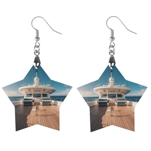 Holzdeck-Yacht-Holzohrringe für Damen, eleganter Vintage-Holzschmuck, leichte Ohrringe für Hochzeit, Party, alltägliches Schmuckgeschenk, Love, Holz, Holz Holzdeck-Yacht-Holzohrringe für Damen, eleganter Vintage-Holzschmuck, leichte Ohrringe für Hochzeit, Party, alltägliches Schmuckgeschenk, Love, Holz, Holz von FHESDCW