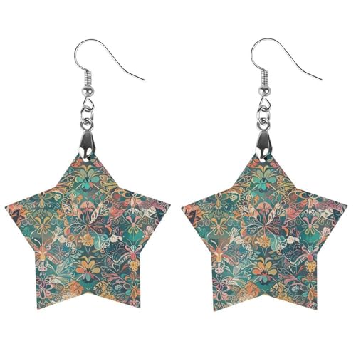Holzohrringe mit Spitzenmuster aus Blumen und Schmetterlingen für Damen, Vintage, eleganter Holzschmuck, leichte Ohrringe für Hochzeit, Party, alltägliches Schmuckgeschenk, Star, Holz, Holz Holzohrringe mit Spitzenmuster aus Blumen und Schmetterlingen für Damen, Vintage, eleganter Holzschmuck, leichte Ohrringe für Hochzeit, Party, alltägliches Schmuckgeschenk, Star, Holz, Holz von FHESDCW