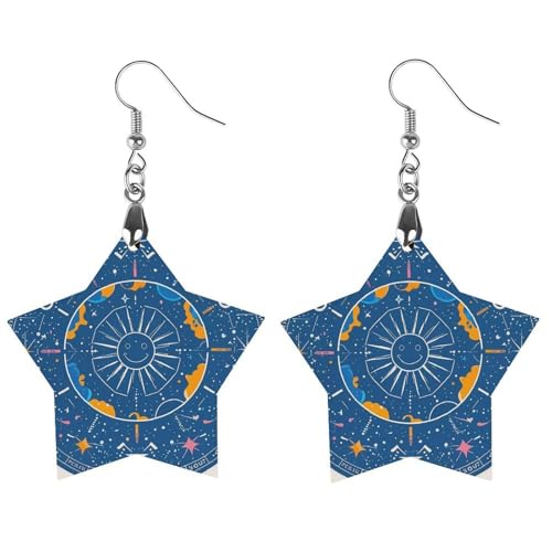 Interessante Holzohrringe mit Sonnengesicht für Frauen, Vintage, eleganter Holzschmuck, leichte Ohrringe für Hochzeit, Party, alltägliches Schmuckgeschenk, Star, Holz, Holz Interessante Holzohrringe mit Sonnengesicht für Frauen, Vintage, eleganter Holzschmuck, leichte Ohrringe für Hochzeit, Party, alltägliches Schmuckgeschenk, Star, Holz, Holz von FHESDCW