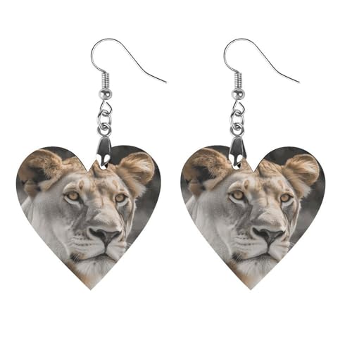 Lioness Holzohrringe für Damen, Vintage, eleganter Holzschmuck, leichte Ohrringe für Hochzeit, Party, alltägliches Schmuckgeschenk, Circular, Holz, Holz Lioness Holzohrringe für Damen, Vintage, eleganter Holzschmuck, leichte Ohrringe für Hochzeit, Party, alltägliches Schmuckgeschenk, Circular, Holz, Holz von FHESDCW