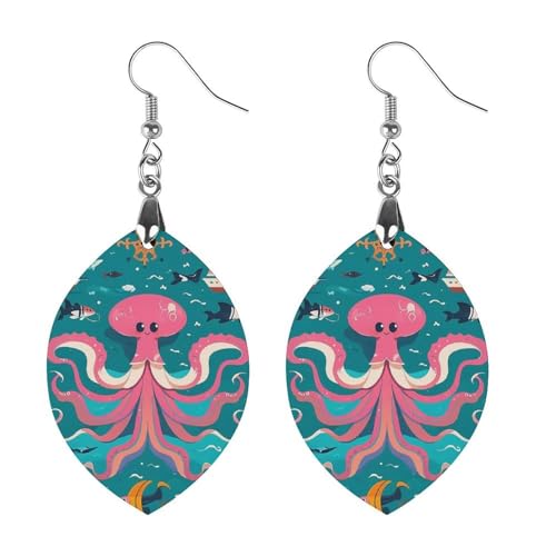 Marine Creatures for Navigation Wooden Earrings for Women, Vintage Elegant Wood Jewelry, Lightweight Earrings for Wedding, Party, Everyday Jewelry Gift, Star, Holz, Holz von FHESDCW