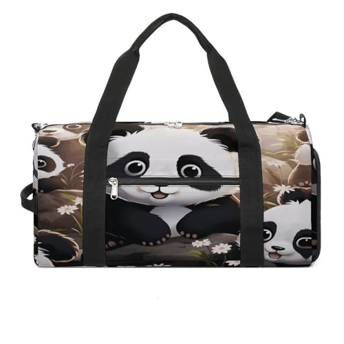Panda Animal Gym Bag Travel Duffel Bags for Men Women Large Weekender Bags Carry On Overnight Duffle Bag with Shoe Compartment for Workout, Style, One Size, Stil:, Einheitsgröße von FHESDCW