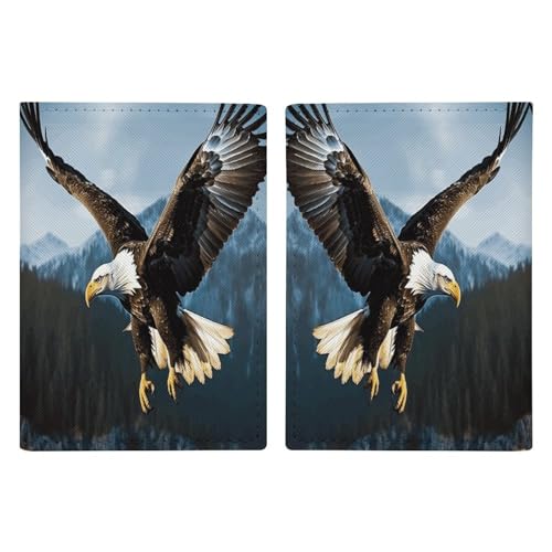 Reisepasshülle aus Leder, Motiv: Adler bei Jagd, minimalistisch, Reisebrieftasche, Reisepassbuchhalter für Damen und Herren, Stil, 20,3 x 13,8 cm, Stil:, 20.3x13.8cm von FHESDCW