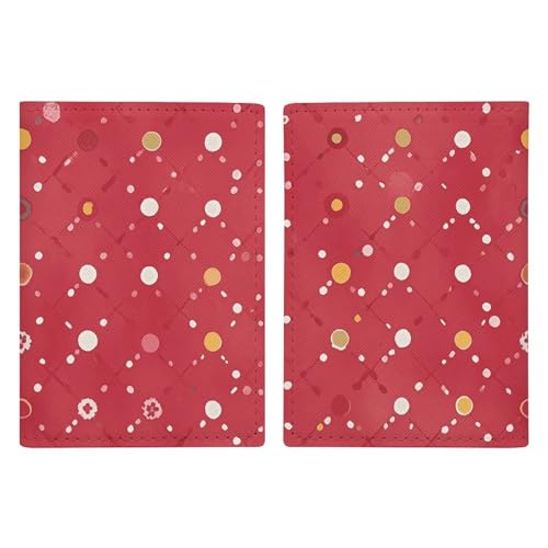 Reisepasshülle aus Leder, gepunktet, minimalistisch, Reisebrieftasche, Reisepassbuchhalter für Damen und Herren, Stil, 20,3 x 13,8 cm, Rot, Stil:, 20.3x13.8cm von FHESDCW
