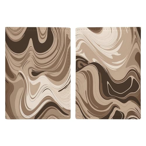Reisepasshülle aus Leder, minimalistisch, Reisebrieftasche, Reisebrieftasche, Reisepassbuchhalter für Damen und Herren, Stil, 20,3 x 13,8 cm, Taupe und Weiß, Stil:, 20.3x13.8cm von FHESDCW