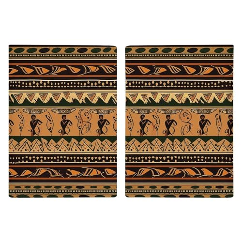 Reisepasshülle aus Leder im Bohemia-Stil, traditionelles afrikanisches Muster, minimalistische Reisepasshülle, Reisebrieftasche, Reisepassbuchhalter für Damen und Herren, Stil, 20,3 x 13,8 cm, Stil:, von FHESDCW