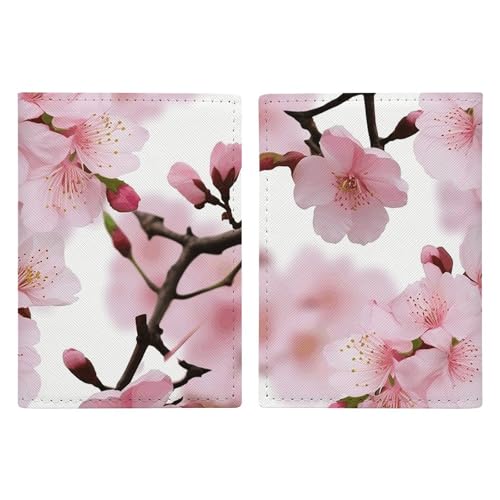 Reisepasshülle aus japanischem Kirschblüten-Leder, minimalistische Reisepasshülle, Reisebrieftasche, Reisepassbuchhalter für Damen und Herren, Stil, 20,3 x 13,8 cm, Stil:, 20.3x13.8cm von FHESDCW