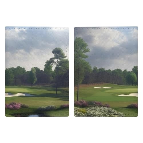 Reisepasshülle für Golfplatz, Leder, minimalistisch, Reisebrieftasche, Reisepassbuchhalter für Damen und Herren, Stil, 20,3 x 13,8 cm, Stil:, 20.3x13.8cm von FHESDCW