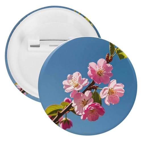 Rosa Blumen Abzeichen Metall Runde Pins Leichte Brosche für Rucksack Mode Button Pins Abzeichen für Hemden Jacken Schal Mantel Unisex, 20PCS, Weißblech, Runde Metallnadeln von FHESDCW