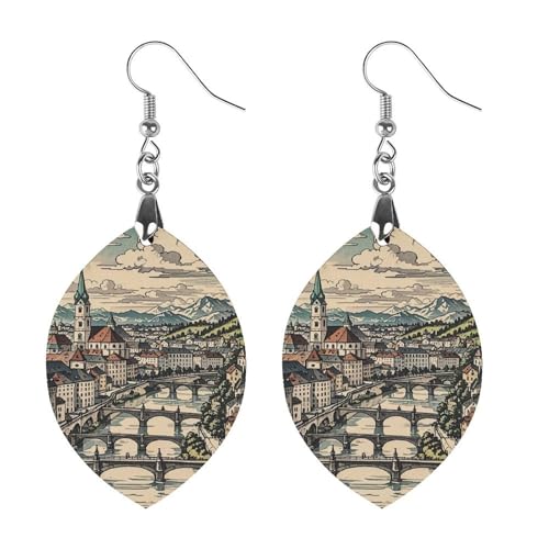 Salzburger Holzohrringe für Damen, eleganter Vintage-Holzschmuck, leichte Ohrringe für Hochzeit, Party, Alltag, Schmuckgeschenk, Circular, Holz, Holz Salzburger Holzohrringe für Damen, eleganter Vintage-Holzschmuck, leichte Ohrringe für Hochzeit, Party, Alltag, Schmuckgeschenk, Circular, Holz, Holz von FHESDCW