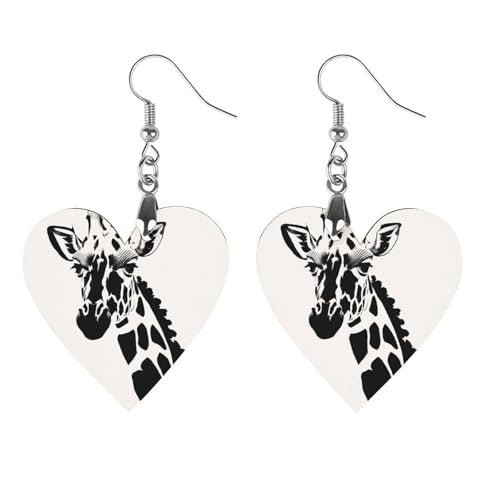 Schwarze und weiße Giraffen-Holzohrringe für Damen, eleganter Vintage-Holzschmuck, leichte Ohrringe für Hochzeit, Party, alltägliches Schmuckgeschenk, Circular, Holz, Holz Schwarze und weiße Giraffen-Holzohrringe für Damen, eleganter Vintage-Holzschmuck, leichte Ohrringe für Hochzeit, Party, alltägliches Schmuckgeschenk, Circular, Holz, Holz von FHESDCW