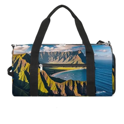 Seaside Mountain Skyline Turnbeutel für Herren und Damen, wasserdichte Turnbeutel, große Reisetasche für Reisen, Workout Seaside Mountain Skyline Turnbeutel für Herren und Damen, wasserdichte Turnbeutel, große Reisetasche für Reisen, Workout von FHESDCW