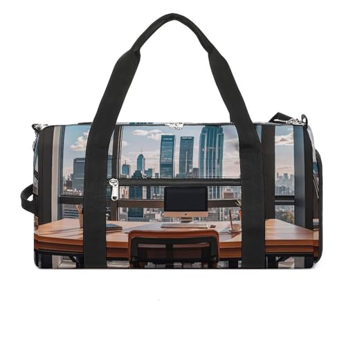 Urban Architecture Turnbeutel für Herren und Damen, wasserdichte Turnbeutel, große Reisetasche für Reisen, Workout Urban Architecture Turnbeutel für Herren und Damen, wasserdichte Turnbeutel, große Reisetasche für Reisen, Workout von FHESDCW