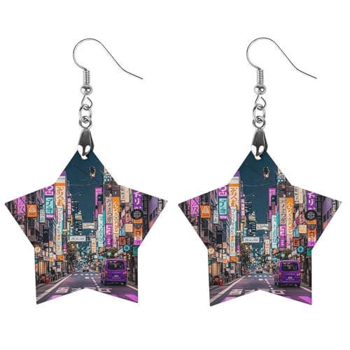 Violette Tokyo Streets Holz-Ohrringe für Damen, Vintage, eleganter Holzschmuck, leichte Ohrringe für Hochzeit, Party, Alltag, Schmuckgeschenk, Apricot shaped, Holz, Holz Violette Tokyo Streets Holz-Ohrringe für Damen, Vintage, eleganter Holzschmuck, leichte Ohrringe für Hochzeit, Party, Alltag, Schmuckgeschenk, Apricot shaped, Holz, Holz von FHESDCW