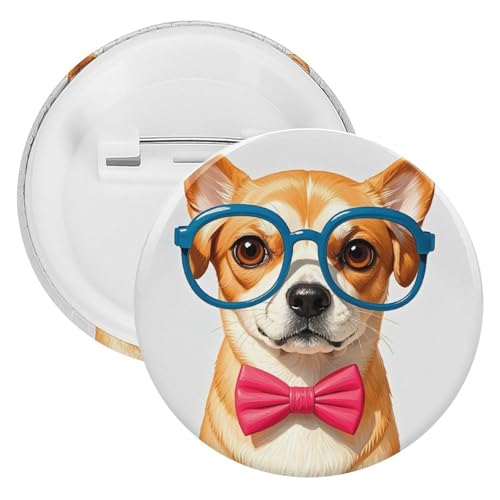 Weiche Fliege für Haustiere, übergroße Brille, Metall, runde Nadeln, leichte Brosche für Rucksack, modische Knopfnadeln für Hemden, Jacken, Schalmantel, Unisex, 12PCS, Weißblech, Runde Metallnadeln von FHESDCW