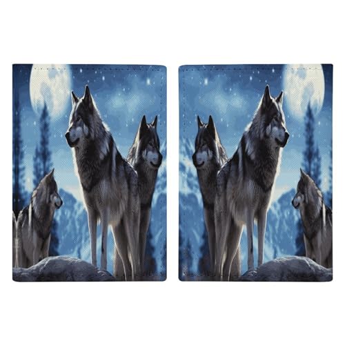 Wolfs Reisepasshülle aus Leder, minimalistische Reisepasshülle, Reisebrieftasche, Reisepassbuchhalter für Damen und Herren, Stil, 20,3 x 13,8 cm, Stil:, 20.3x13.8cm von FHESDCW
