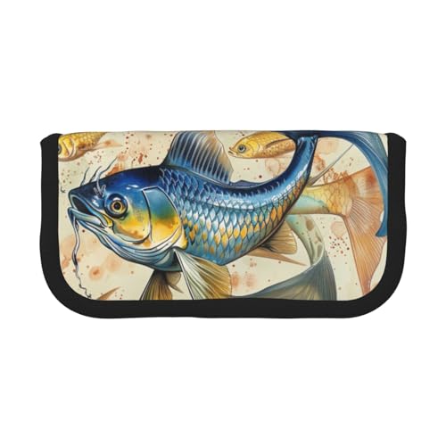 FHESDMN Federmäppchen mit Fisch-Kunstdruck, großes Fassungsvermögen, Schreibwaren-Aufbewahrungstasche, Organizer für Jungen und Mädchen, Schul- und Bürobedarf FHESDMN Federmäppchen mit Fisch-Kunstdruck, großes Fassungsvermögen, Schreibwaren-Aufbewahrungstasche, Organizer für Jungen und Mädchen, Schul- und Bürobedarf von FHESDMN