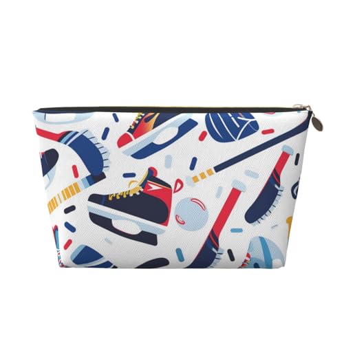 Hockey Elements Kulturbeutel, kreativ, gemustert, bedruckt, Handtaschen-Organizer, Geldbörse, Organizer, Innenaufbewahrungstasche in Tasche mit Reißverschlusstasche, gold, Einheitsgröße, von FHESDMN