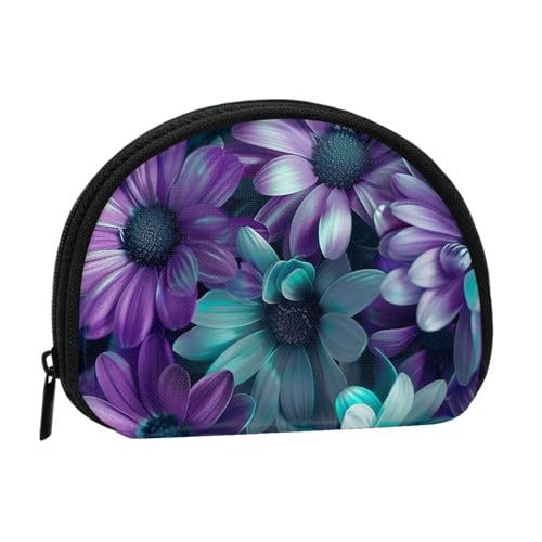 Münzgeldbörse, Mini-Aufbewahrungstasche, Kosmetiktasche für Damen und Mädchen, Violett und Blaugrün mit Blumen, Schwarz , Einheitsgröße, Münztasche Münzgeldbörse, Mini-Aufbewahrungstasche, Kosmetiktasche für Damen und Mädchen, Violett und Blaugrün mit Blumen, Schwarz , Einheitsgröße, Münztasche von FHESDMN
