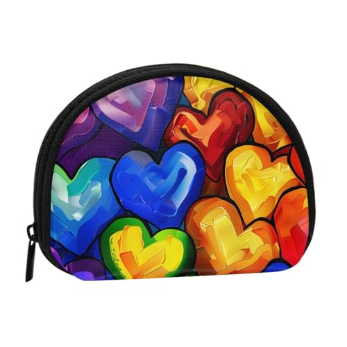 Münzgeldbörse mit Herzen, Regenbogenfarben, Mini-Aufbewahrungstasche, Kosmetiktaschenhalter für Damen und Mädchen, Schwarz , Einheitsgröße, Münztasche Münzgeldbörse mit Herzen, Regenbogenfarben, Mini-Aufbewahrungstasche, Kosmetiktaschenhalter für Damen und Mädchen, Schwarz , Einheitsgröße, Münztasche von FHESDMN
