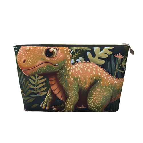 Reise-Kulturbeutel mit niedlichem Dinosaurier-Druck, Handtaschen-Organizer, Geldbörsen-Organizer, Innenaufbewahrungstasche in Tasche mit Reißverschlussbeutel, gold, Einheitsgröße, Taschen-Organizer von FHESDMN