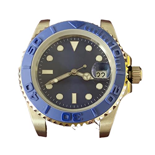 FHIASTGL Sub Automatische Bewegung der automatischen Bewegung 40mm Edelstahlgehäuse Herren Modifikation Zubehör Blaue Zifferblatt Leuchtzeiger Keramik Lünette Uhrenetui(3) von FHIASTGL