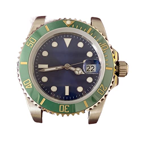 FHIASTGL Sub Automatische Bewegung der automatischen Bewegung 40mm Edelstahlgehäuse Herren Modifikation Zubehör Blaue Zifferblatt Leuchtzeiger Keramik Lünette Uhrenetui(6) von FHIASTGL