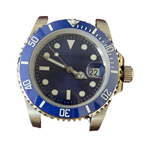 FHIASTGL Sub Automatische Bewegung der automatischen Bewegung 40mm Edelstahlgehäuse Herren Modifikation Zubehör Blaue Zifferblatt Leuchtzeiger Keramik Lünette Uhrenetui(7) von FHIASTGL