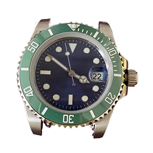 FHIASTGL Sub Automatische Bewegung der automatischen Bewegung 40mm Edelstahlgehäuse Herren Modifikation Zubehör Blaue Zifferblatt Leuchtzeiger Keramik Lünette Uhrenetui(8) von FHIASTGL
